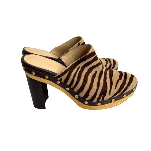 VERONICA BEARD Grita calf hair chunky Clogs Size  8 boho fall - Picture 2 of 12